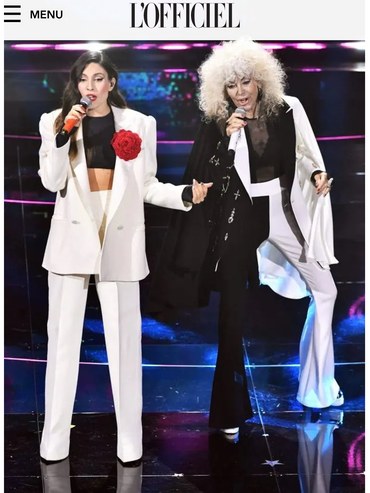 BE jewelry on the Sanremo stage seen by L'Officiel