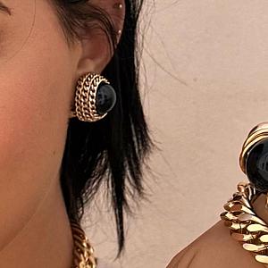 ORECCHINI - BE175-O60-BLACK